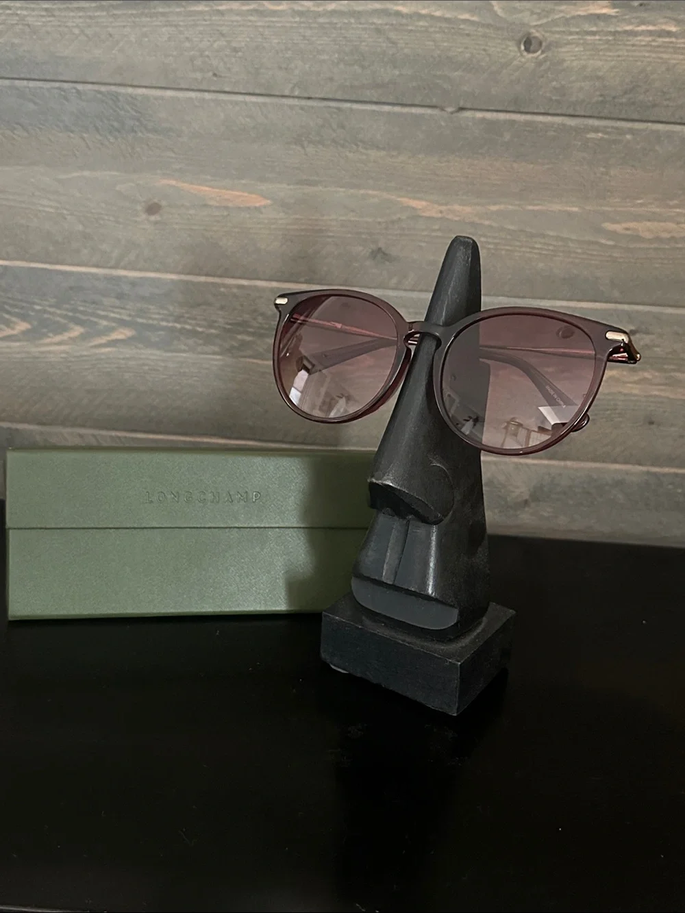 Longchamp Tortoise w/Wire Frame Sunglasses w/case NEW